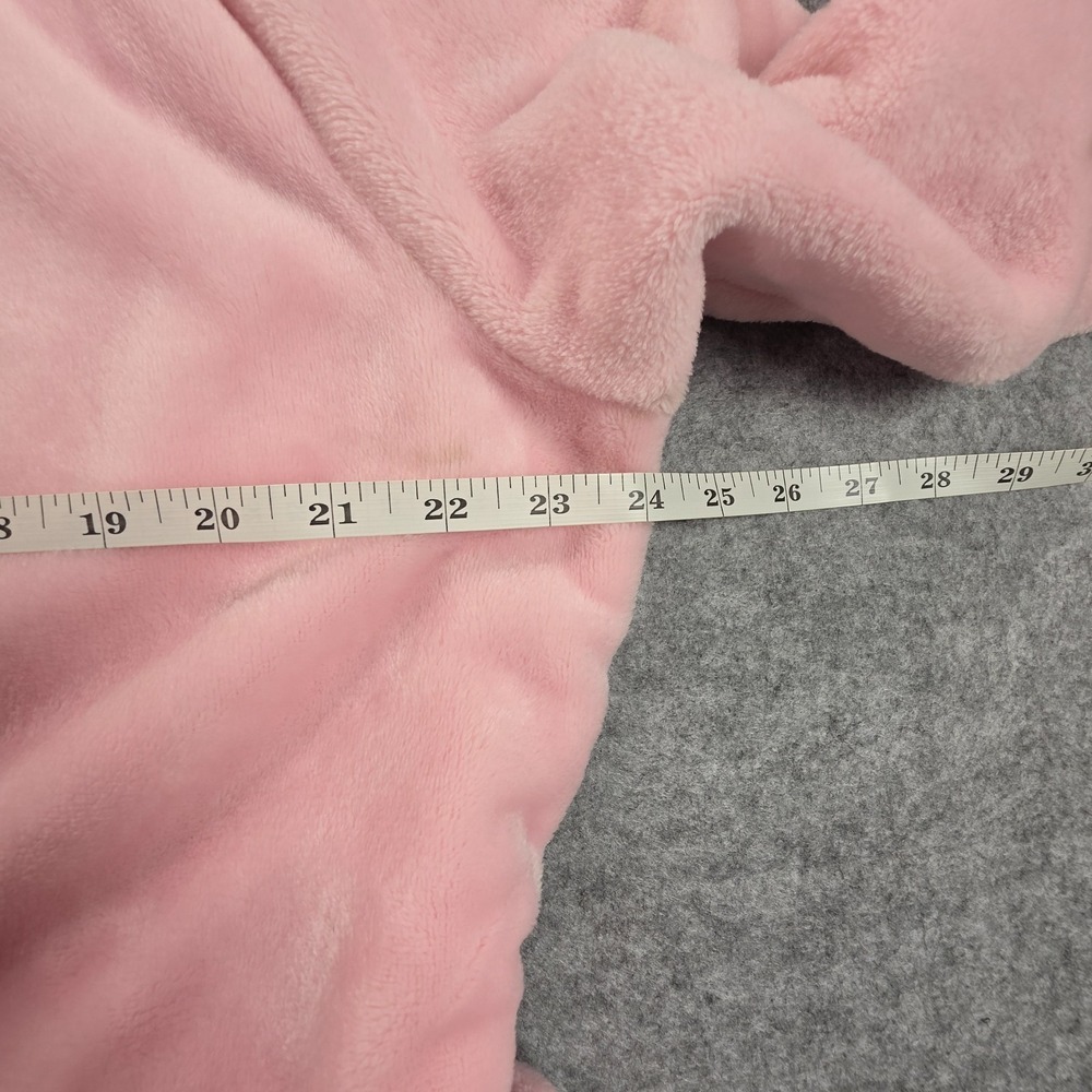 Juicy Couture Pink Fleece Hooded Robe Sequin Logo Sleepwear L/XL Pink Loungewear - Picture 3 of 9